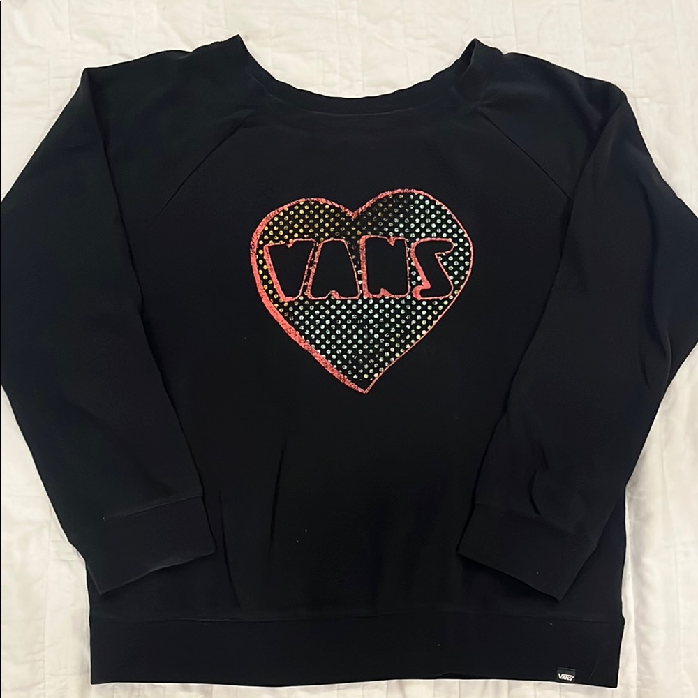 Vans Black Sweatshirt with Heart Logo